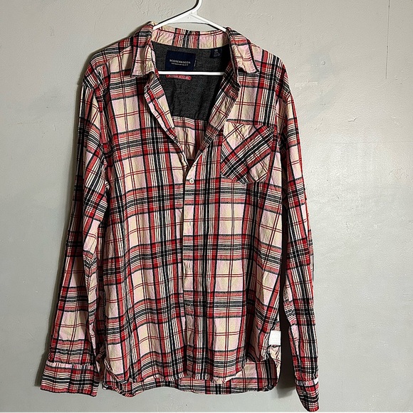 Scotch & Soda Flannel Plaid Checkered Cotton Long Sleeve Button Down - Picture 1 of 7